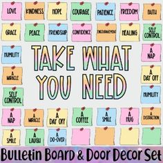 the bulletin board and door decor set