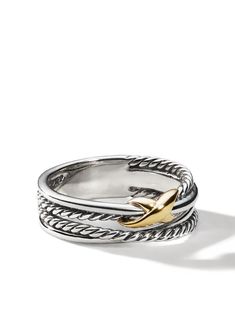 sterling silver/18kt yellow gold signature Cable motif design ring: 6mm To ensure the shine and polish of your David Yurman piece, wash with a little non-bleach, soapy water and wipe clean with a soft cloth. Normal everyday use and external agents may reduce the lustre of gemstones and gold surfaces. To maintain, use specific, non-abrasive products specially meant for cleaning jewellery. David Yurman Cable Ring, David Yurman Ring Women, David Yurman Crossover Ring, David Yurman Ring Stack, David Yurman Rings On Hand, David Yurman Bracelet Stack, David Yurman Rings, Yurman Ring, Two Tone Ring