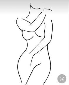 the outline of a woman's body in black and white