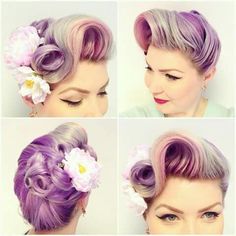 Pin up Vintage Wedding Nails, Retro Wedding Hair, Prom Hair Updo, French Twist Hair, Vintage Wedding Hair, Hair Cute