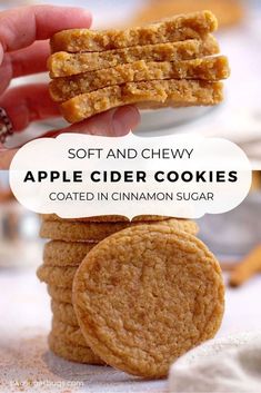 soft and chewy apple cider cookies coated in cinnamon sugar are the perfect treat