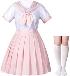 Pink Pleated Skirt, School Uniform Outfits, Anime School, Anime Cosplay Costumes, Anime Inspired Outfits, Japanese School, School Dresses