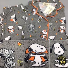 New Peanuts Snoopy Women's Halloween Pajama Long Sleeve Button Up Shirt And Pants Set By Munki Munki Design: Snoopy And Woodstock In Costumes (Dracula, Vampire, Mummy, Skeleton, Candy Corn) Material: 92% Polyester, 8% Spandex Cute Orange Sleepwear For Loungewear, Fun Cartoon Print Sleepwear For Loungewear, Casual Halloween Sleepwear For Lounging, Playful Orange Sleepwear For Loungewear, Cute Cotton Halloween Sleepwear, Casual Halloween Sleepwear Loungewear, Casual Halloween Sleepwear For Loungewear, Casual Cotton Halloween Sleepwear, Casual Orange Sleepwear For Fall