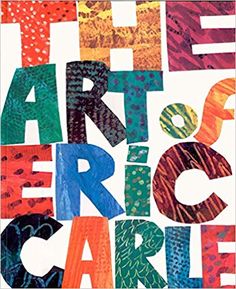 the art of eric carre book cover with colorful letters on white paper and black ink