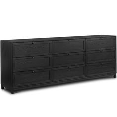 Millie 9 Drawer Dresser, Matte Black-Furniture - Storage-High Fashion Home Reclaimed Doors, 9 Drawer Dresser, Machine Parts, Dressers And Chests, High Fashion Home, Antique Pewter, Drawer Dresser, Dresser Drawers, Knobs And Pulls