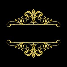 an ornate gold frame on a black background