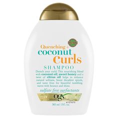 Boost your curls with this nourishing curl-enhancing shampoo Blended with coconut oil, the curly hair shampoo detangles, defines and hydrates waves and spirals, leaving hair looking smooth and bouncy BOOST YOUR CURLS: This 13-fluid ounce bottle of OGX Quenching, Coconut Curls Shampoo helps detangle, define and enhance curls for tumbling waves full of bounce and shine LUXURIOUS, DECADENT SPIRALS: Ideal for medium to coarse-textured hair and designed to enhance natural softness, the curly hair shampoo also quenches and hydrates your spirals, leaving them smooth and bouncy CURLY HAIR CARE INSPIRED BY NATURE: The nourishing blend contains coconut oil, which helps add luster and softness to hair, citrus oil to help clarify and reveal shine, and sweet honey, which has humectant properties that m Coconut Curls, Curl Enhancing Shampoo, Ogx Shampoo, Ph Balanced Shampoo, Conditioner Curly Hair, Curl Conditioner, Curl Shampoo, Shampoo For Curly Hair, Hydrating Shampoo