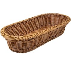 a wicker basket is shown on a white background