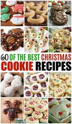 the cover of 60 of the best christmas cookie recipes, including cookies and desserts