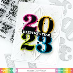 a happy new year's card with the numbers 2013 and 2013 printed on it