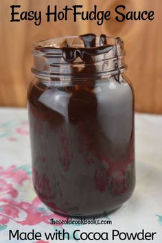 an easy hot fudge sauce made with cocoa powder