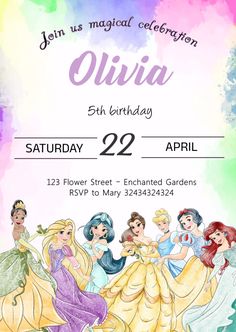 a birthday party with princesses on it