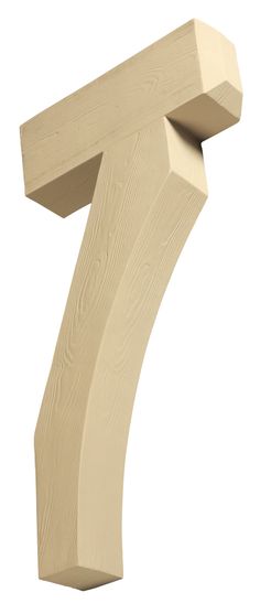 a wooden object that is shaped like the number seven, on a white background with clippings