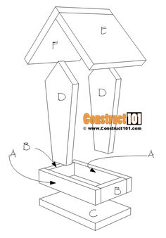 the diagram shows how to draw a birdhouse