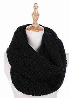 Dimore Womens Winter Ribbed Knit Infinity Circle Loop Scarf Thick Ribbed Black.  BEST GIFT�➤This thick knit infinity scarf is an ideal gift or accessory for chilly winter months.  COMFORTABLE AND WARM➤Winter Knit Infinity Loop Circle Scarf. It's soft and warm to protect you from the cold weather. Measures 40*150 CM. Hand wash cold, line dry. FASHION ITEM➤This fashion circle loop scarf is perfect to wear daily on the go. Can be worn in different styles. Lightweight yet warm and perfect length allo Warm Red, Loop Scarf, Knit Infinity Scarf, Womens Winter, Circle Scarf, Winter Knits, Scarf Styles, Infinity Scarf, Winter Women