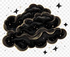 a black cloud with stars in the sky