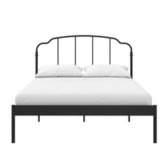 Camie Metal Bed - Black - Full Black Metal Bed Frame, Black Metal Bed, Vintage Headboards, Full Size Platform Bed, Queen Size Platform Bed, Black Headboard, Curved Headboard, Queen Black, Queen Bed Frame