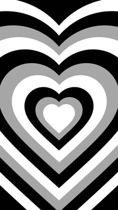 two hearts are in the middle of a black and white striped heart pattern on a black background