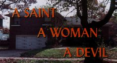 a woman is standing in front of a house with the words, asintt a woman a devil