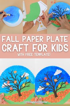 paper plate craft for kids with free printables to make it looks like fall