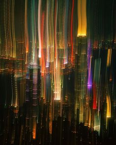 an abstract photograph of the city lights at night