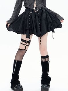 ❤Punk Style Pleated Ruffle Skirt❤︎ Style Punk, Punk Style, Ruffle Skirt, Punk Fashion, Skirt, Black