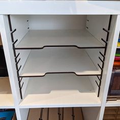 the shelves are empty and ready to be used