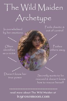 the wild maiden's archetye is shown in this graphic, which shows how to