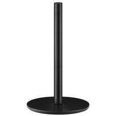 a black table with a round base on the top and an umbrella stand underneath it