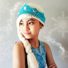 Disney Crochet Hat, Elsa Crochet Hat, Disney Crochet Hats, Frozen Crochet Hat, Crochet Elsa, Elsa Crochet, Frozen Hat, Elsa Braid, Elsa Wig