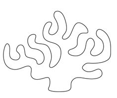 a black and white drawing of an ocean coral