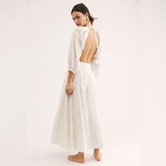 Nwot Free People Ibiza Maxis Dress. Is A Beautiful Off White Color. Would Be Gorgeous For Engagement Photos, Bridal Shower Or Just A Summer Vacay. Never Worn, Only Tried On And Has Been Sitting Ever Since. Needs A Good Home!! Super Stretchy Linen Like Material! Chic White Midi Boho Dress, White Backless Summer Midi Dress, White Fitted Boho Midi Dress, White Summer Boho Midi Dress, White Summer Boho Dress, Midi Length, White Midi Length Summer Boho Dress, White Summer Boho Dress Midi Length, White Flowy Midi Beach Dress, White Flowy Midi-length Beach Dress