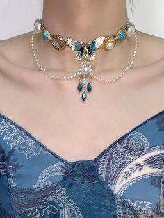 Princess Jasmine Butterfly Layered Choker | Jewelry | Three Fleas Butterfly Accessories Jewelry, Magical Relics, Gaudy Jewelry, Diy Choker, Eclectic Jewelry, Accessory Inspo, Choker Jewelry, Layered Chokers, Fairy Necklace