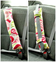 two pictures of the same car seat belt