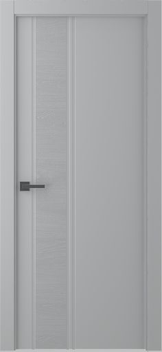 an open white door with a black handle