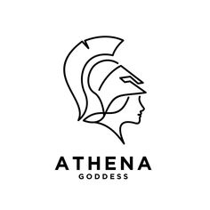 the logo for athena goddesss, which is designed in black and white