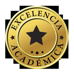 a gold seal with black stars and the words excellence academy on it's side