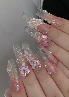 Makeup Tip, Korean Nails, Girly Acrylic Nails, Blush Nails, Pretty Gel Nails, Really Cute Nails, Unique Acrylic Nails, Nails Spring, Nail Swag