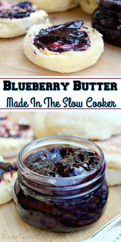 blueberry butter made in the slow cooker is an easy and delicious dessert recipe