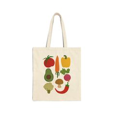 Tote bag featuring hand-illustrated design by ArtByJaclynH. It's perfect for the gardener, Farmer's Market-goer, and veggie lover in your life! This 100% cotton bag comes in one size - 15" x 16"- perfect for everyday wear. This canvas material is durable, high-quality, and will last for years. The bag features 20" handles (made from the same canvas), making it easy to carry even with a week's worth of shopping. .: 100% cotton canvas .: Heavy fabric (12 oz/yd² (406.9 g/m .: Sewn-in label Vegetable Bag, Garden Vegetables, Canvas Making, Garden Lovers, Crafty Diy, Reusable Grocery Bags, Linocut Prints, Hand Illustration, Printed Tote Bags