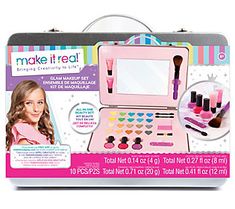 Inspire your little one's creativity while helping them to develop fine motor and visual skills with this colorful makeup kit containing everything they need to make their own fun looks. From Make It Real. Starter Makeup, Cosmetic Kit, Cosmetic Sets, Glitter Girl, Beauty Kit, Glamour Makeup, It Cosmetics Brushes, Makeup Set, Glam Makeup