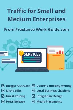 the front cover of a guide for small and medium enterprises from freelance work - guide com