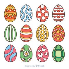 colorful easter eggs with different designs