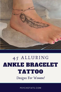 Ankle Bracelet Tattoo For Women Ankle Tattoos For Women Wrap Around, Ankle Bracelets Tattoos For Women, Bracelet Tattoo Ideas, Pearl Ankle Bracelet, Ankle Tattoos, Tattoo Bracelet