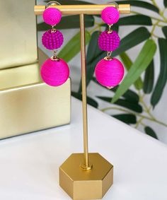 Pink is a girls best friend! These ball dangle earrings make it easy to dress up any outfit! 
* Thread* Seed Bead* Post* 2"L Strawberry Wine, Bead Ball, Ball Earrings, Make It Easy, Girls Best Friend, Seed Bead, Seed Beads, Best Friend, Make It