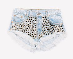 Wunderlust Stoner Studded Babe Shorts Upcycled Shorts, Vintage High Waisted Shorts, Acid Wash Shorts, Studded Shorts, Clothing Diy, Perfect Denim, High Fashion Outfits, Pink Lotus, Birthday List