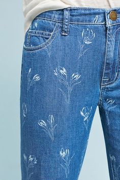 Slide View: 4: Current/Elliott The Fling Mid-Rise Relaxed Straight Jeans Diy Clothes Rack Cheap, Painting Denim, Diy Clothes For Women, Laser Printing, Diy Clothes Videos, Ladies Denim, Denim Art, Glad Rags