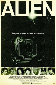 an old movie poster with the words alien in space, one can hear you scream