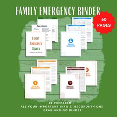 the family emergency binder is shown with all your important needs and records in one grab - and - go binder