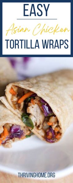 Asian Chicken Wraps Tortillas, Asian Wraps Tortilla, Tortilla Wrap Recipes Chicken, Wraps With Rice, Asian Wraps, 310 Recipes, Chicken Tortilla Wraps, Camper Food, Easy Asian Chicken